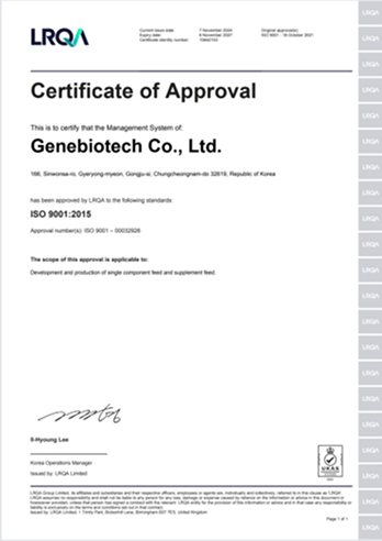 ISO 9001 인증서